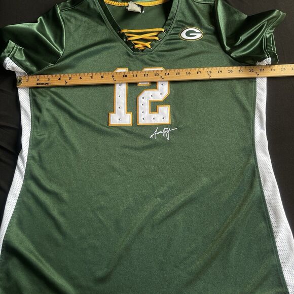 NFL Green Bay Packers Jersey Top Womens Extra Large XL Aaron Rodgers Embroidered - Picture 6 of 9